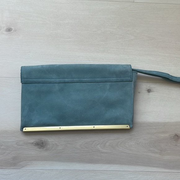 Madewell Eaton blue nubuck leather envelop clutch wristlet - Picture 6 of 7